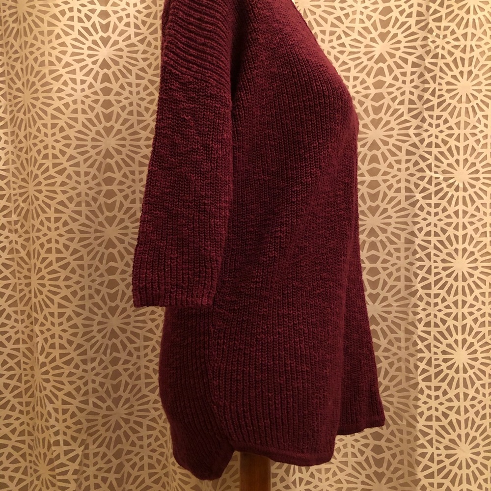 Express Burgundy XS Sweater Top With Gold Zipper - Picture 5 of 9